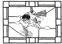A coloring page of harry potter